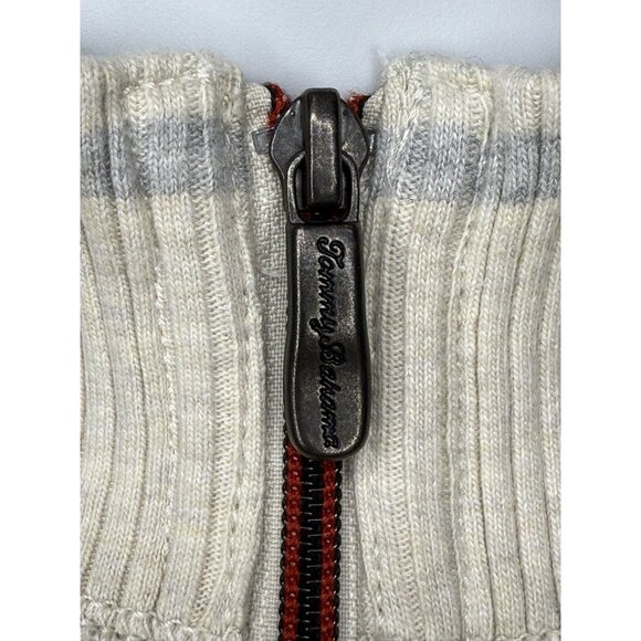 Tommy Bahama Men's Large Red Sox 1/4 Zip Cream Pullover Sweater Knit MLB Cotton - Picture 4 of 10